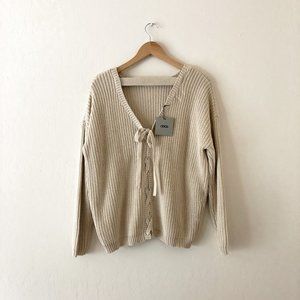 ASOS Lace-up Back Chunky Knit Sweater US 4